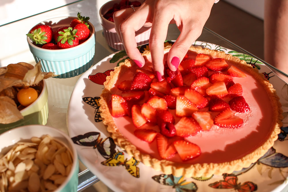 Torta Mousse de Morango no novo prato Papillon