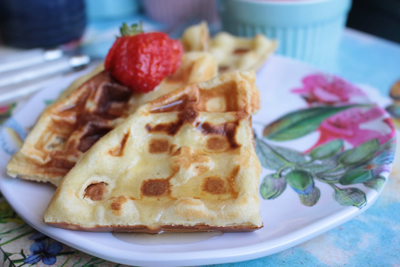 Waffle tradicional para um bom café da manhã